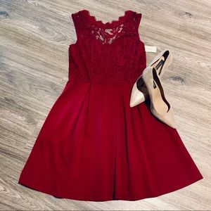 Francesca’s Red Cocktail Dress Sz Med